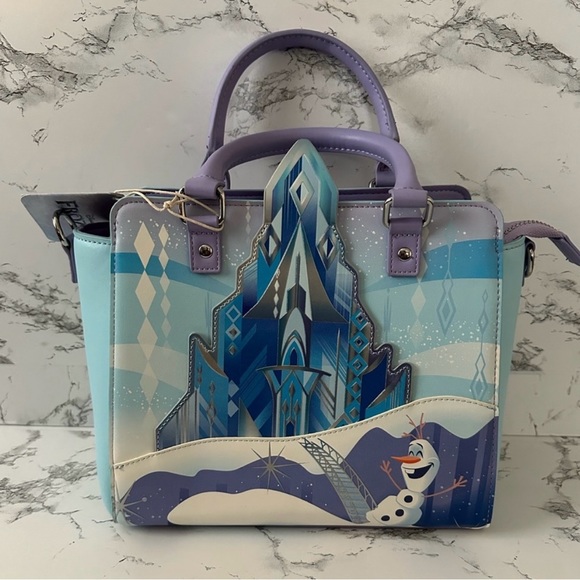 Loungefly Disney Frozen Elsa Olaf Anna Kristoff Castle Crossbody Bag/purse - Picture 10 of 12